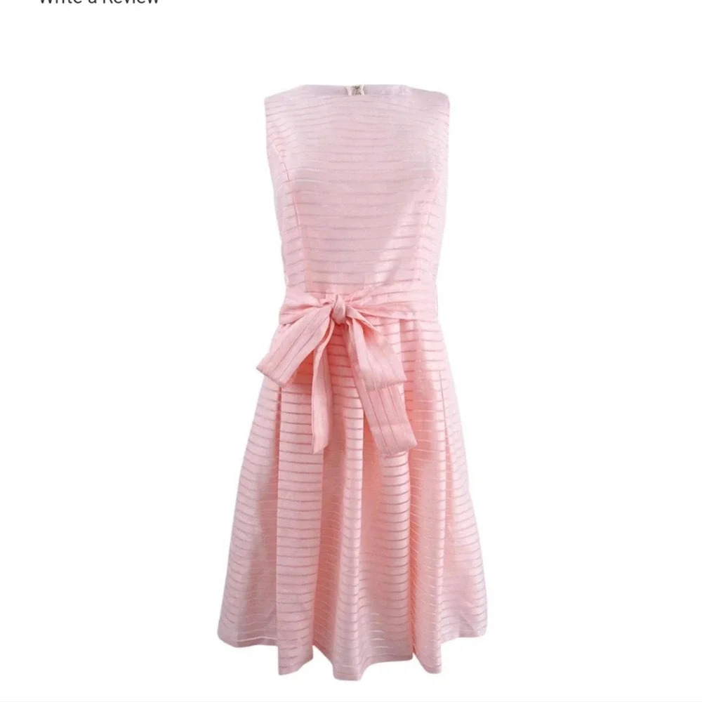 Tommy Hilfiger Pale Pink Ribbon Dress Size 6 Aline Spring Easter - Picture 1 of 6